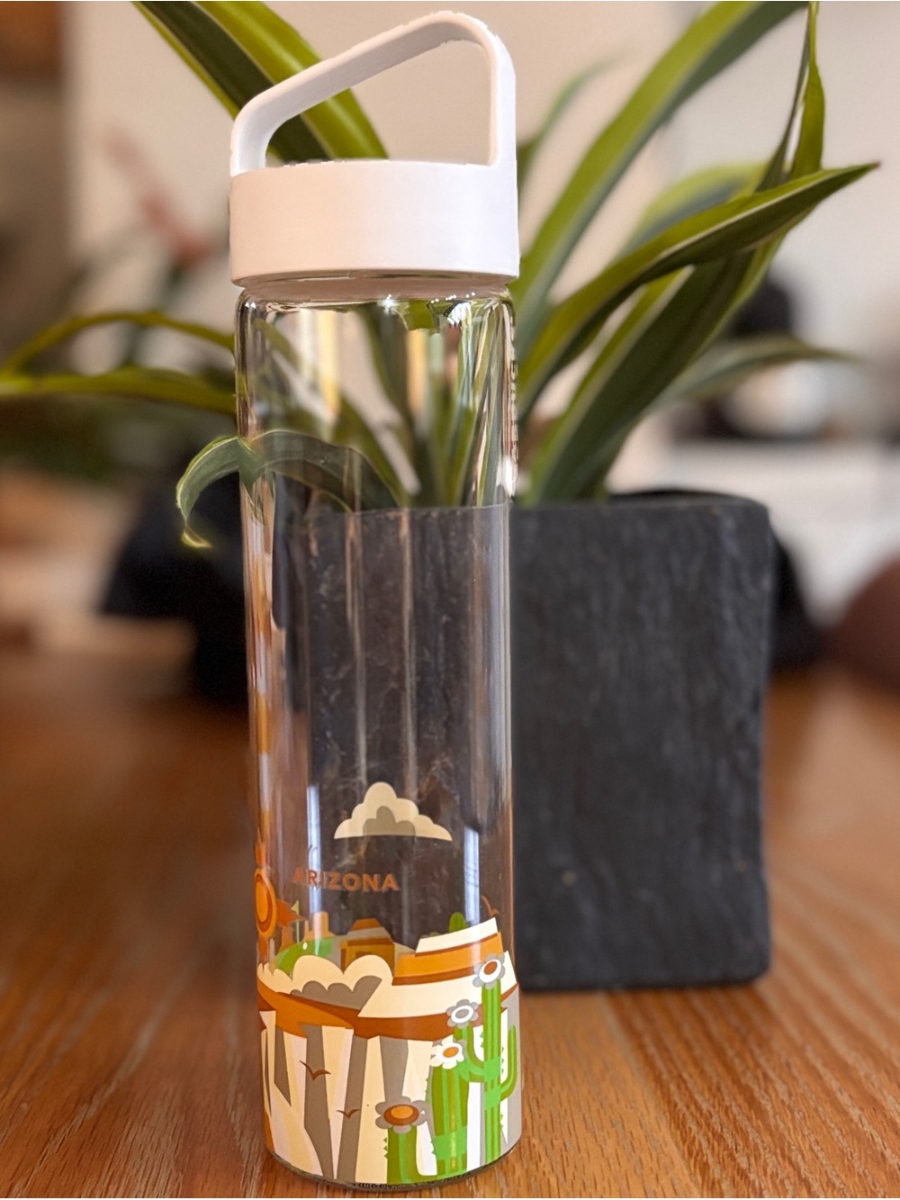 Starbucks Arizona Glass Water Bottle with White Cap